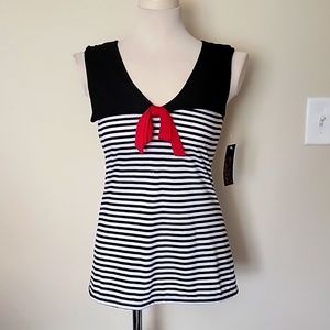 Rock Steady Black White Strip French top